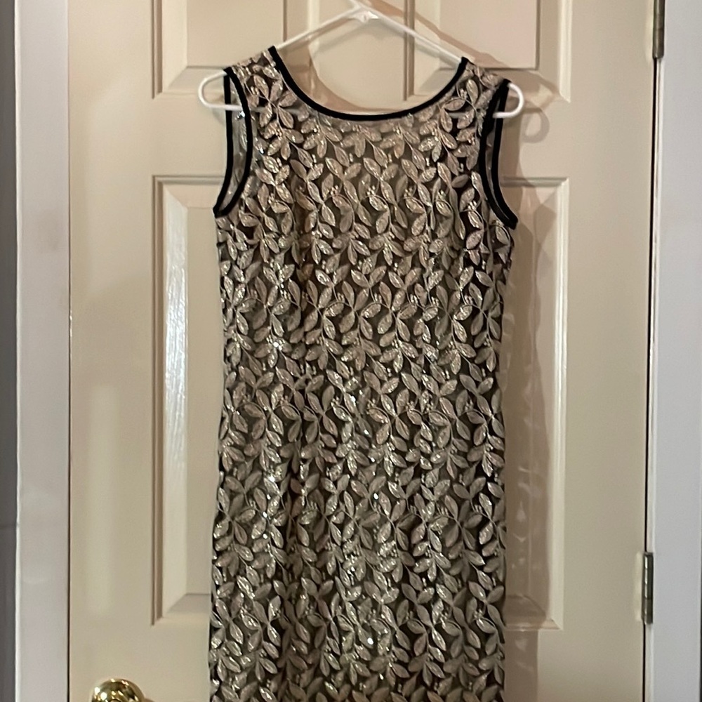 Gold leaf long dress. Special occasion dress. Inner sequence liner…